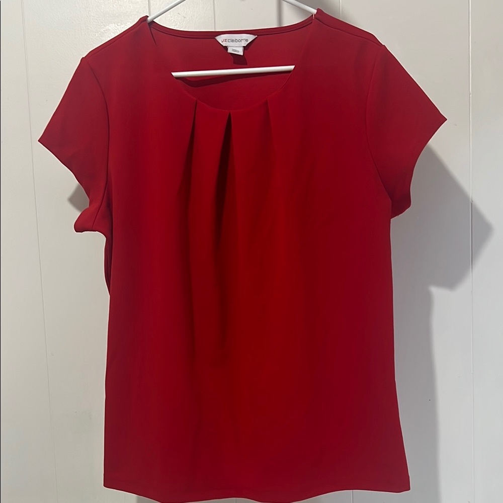 Liz Claiborne Red Cap Sleeve Blouse